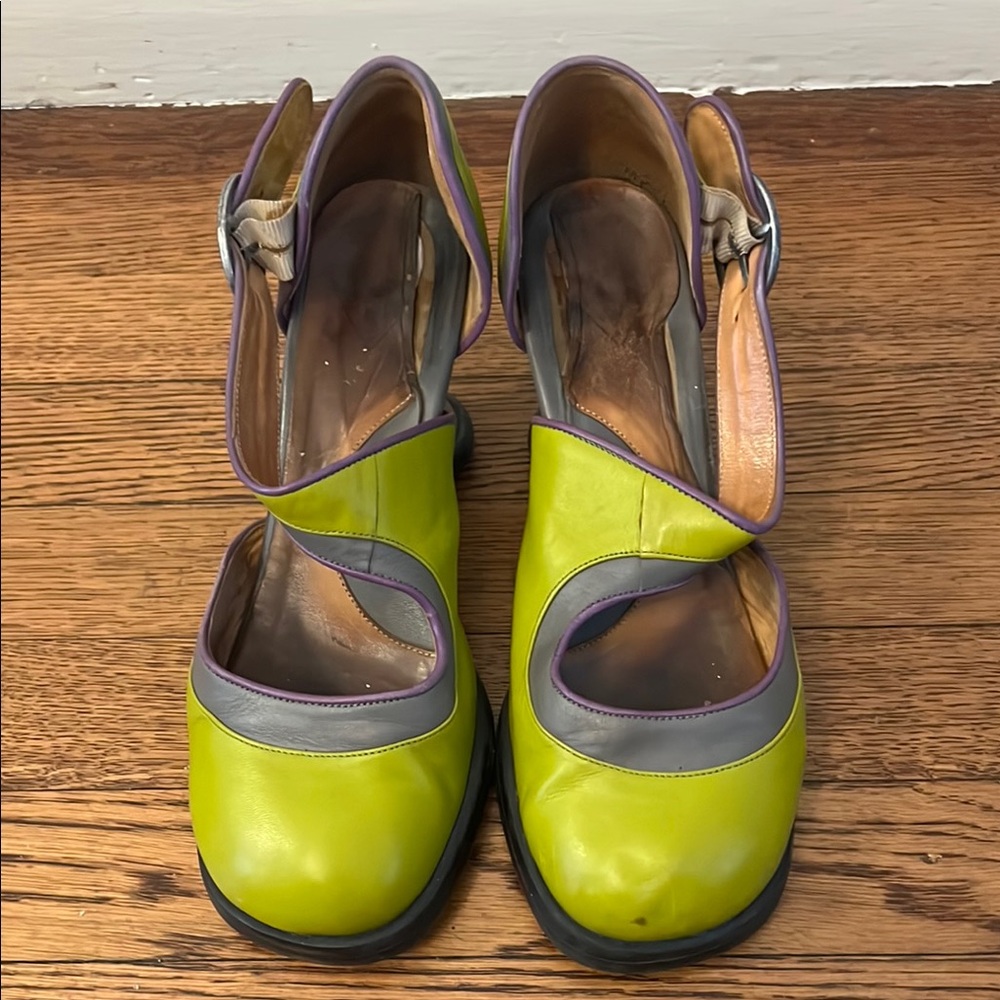 John Fluevog Lime Green Heels